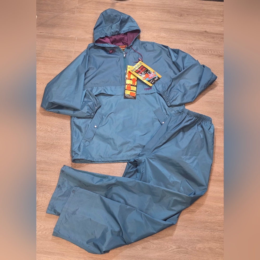 Vintage 90's Stearns Dry Wear Packable Rain Suit Men Large Waterproof Breathable